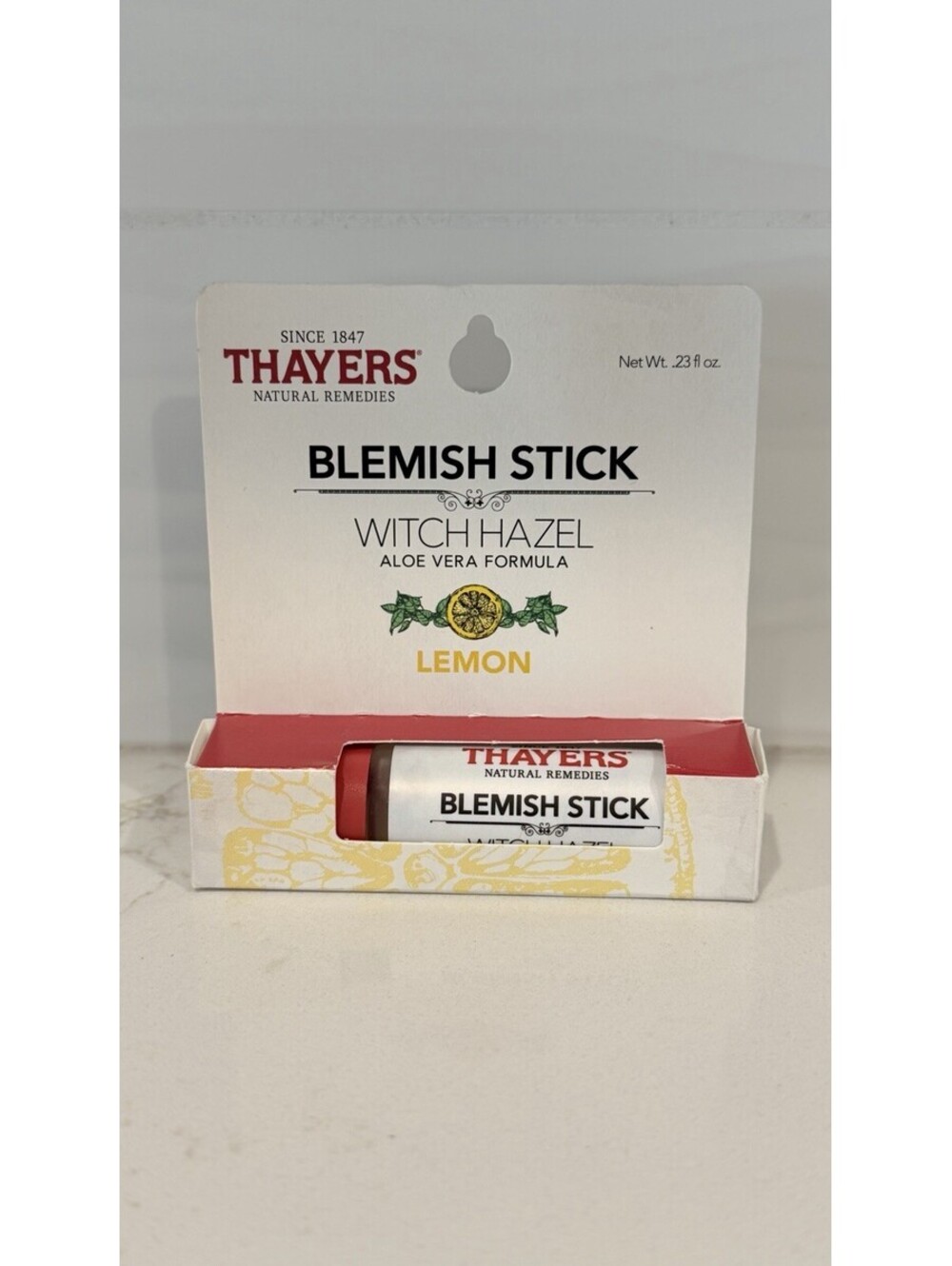 Thayers Blemish Stick Witch Hazel-  Aloe Vera Formula (Lemon) .23 fl oz - NEW